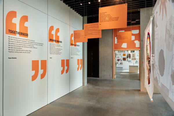 Vinyls on display at the Designed for Life exhibition