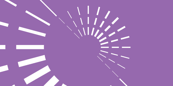 Decorative image of dashed white circles on purple background 