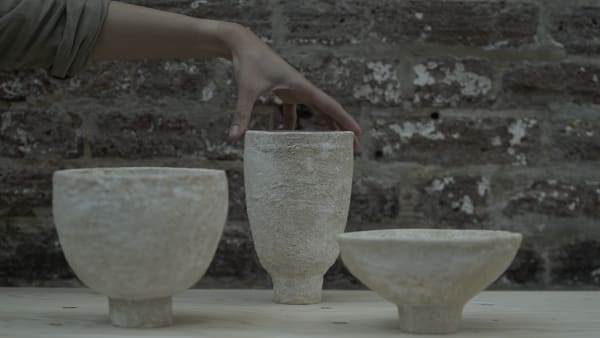 Collection of ceramic vessels. BacTerra, Nikoleta Chrysikou, MA Material Futures
