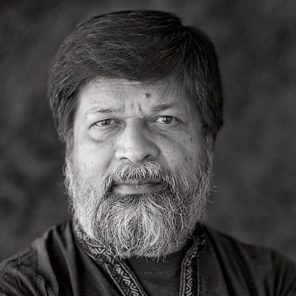 Black and white portrait of UAL Honoree Shahidul Alam