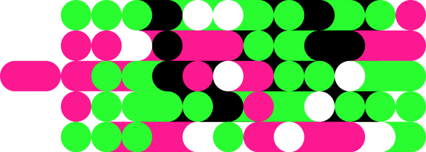 A graphic composed of multi-coloured circles.