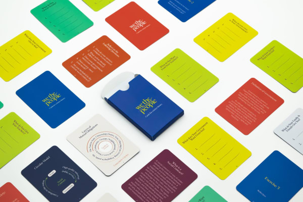 A selection of coloured cards 