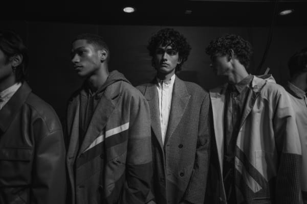 Menswear models backstage at the MA20 Catwalk Show