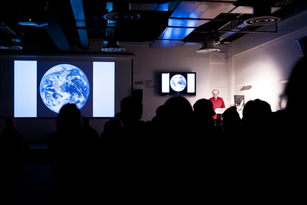 View of a lecturer and screen 