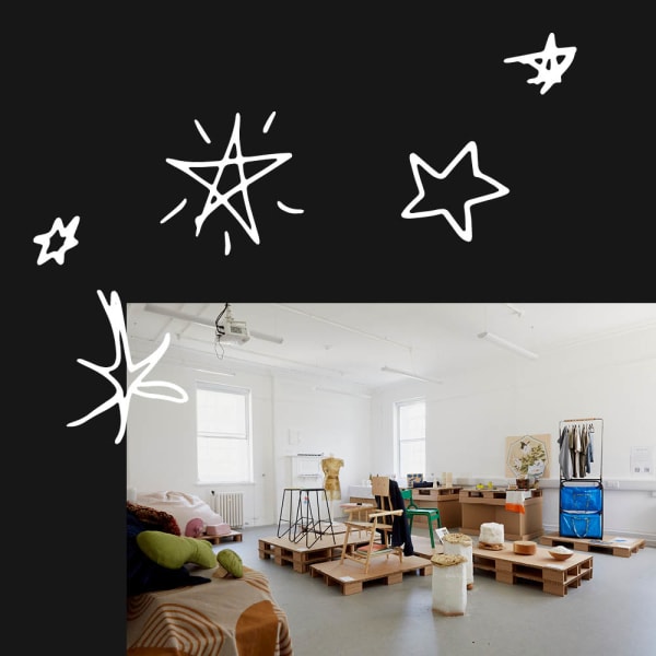 stars on a holographic background