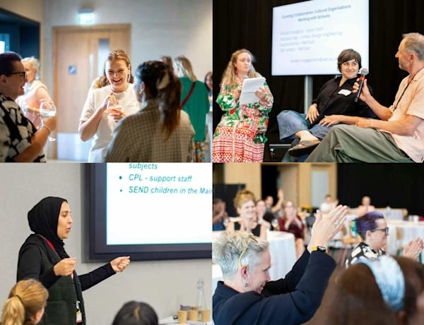 Series of photographs showing audience and speakers at last year's conference