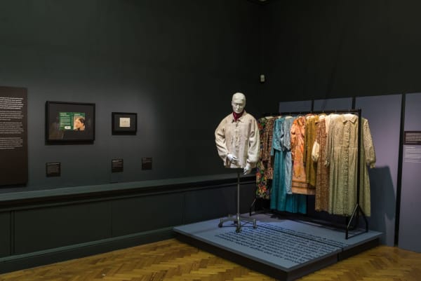 Gluck Art and Identity exhibition - mannequin and clothing display