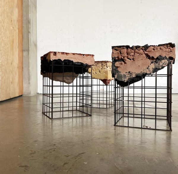 Wire frames in three-dimensions with composite seats and table tops