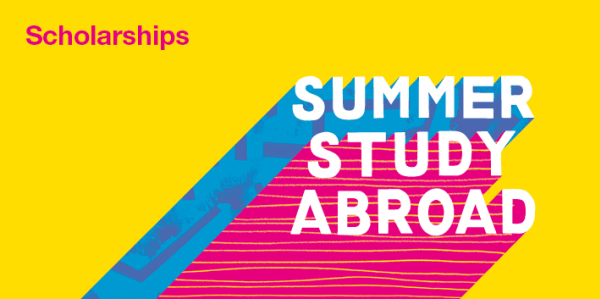 Summer Study Abroad Scholarships yellow graphic
