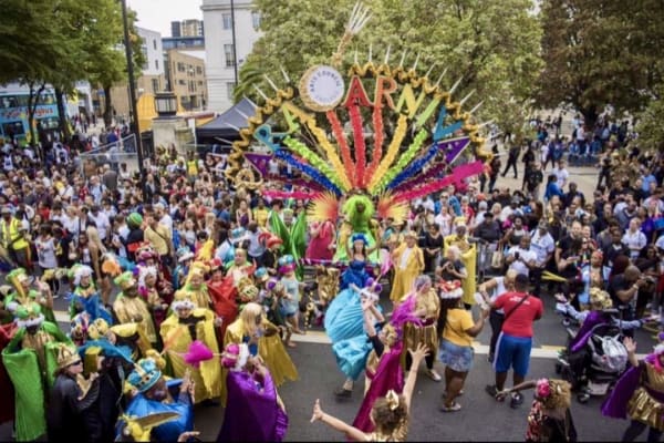 Colourful photograph of Hackney Para Carnival.