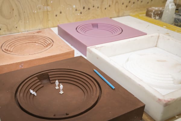 Close of of materials being cast in a workshop