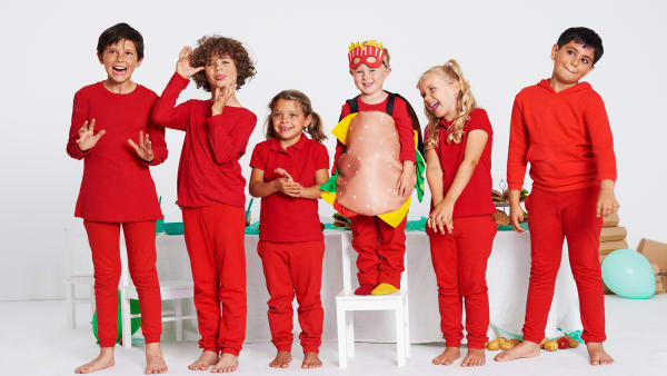 Photoshoot of children in pyjamas.