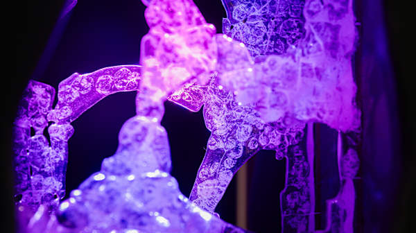 Purple and pink sculpture 