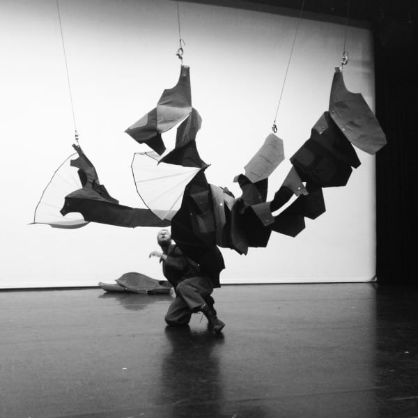 Interactive costume with ceiling suspended parts by Bronya Arciszewska