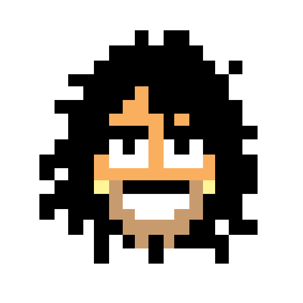 pixelated animated face