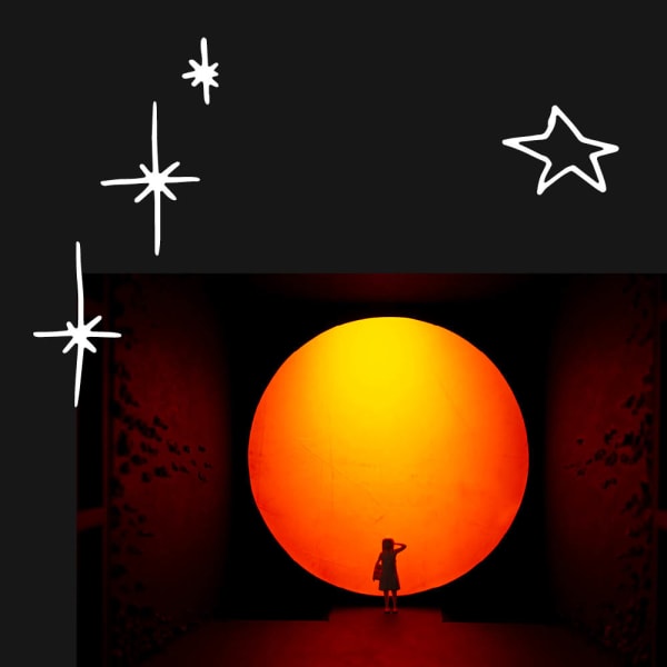 stars on a holographic background