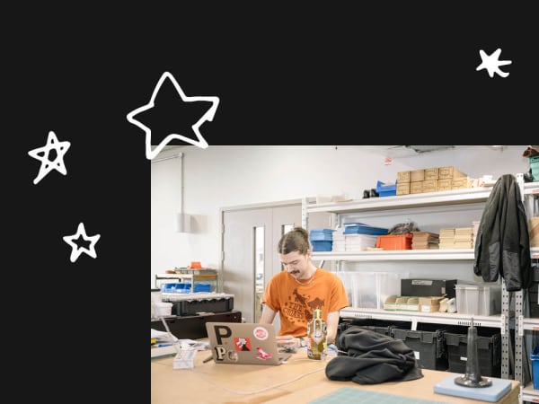 Student working in a workshop