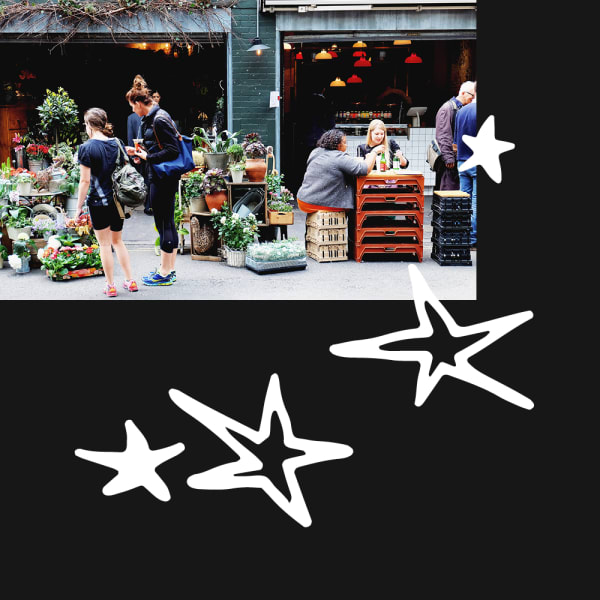 stars on a holographic background