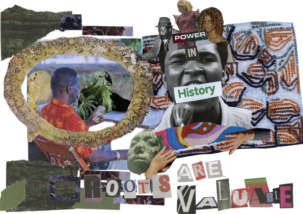 Collage artwork representing ideas of Black empowerment