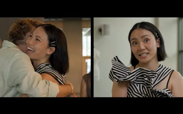 LCF graduate Kenie video shot smiling in conversation