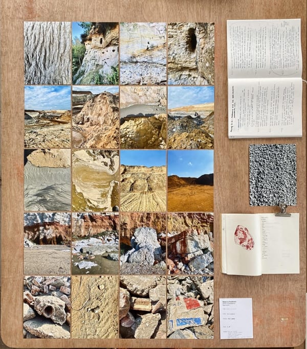 Photograph of Gathered materials like rock, sand and mud