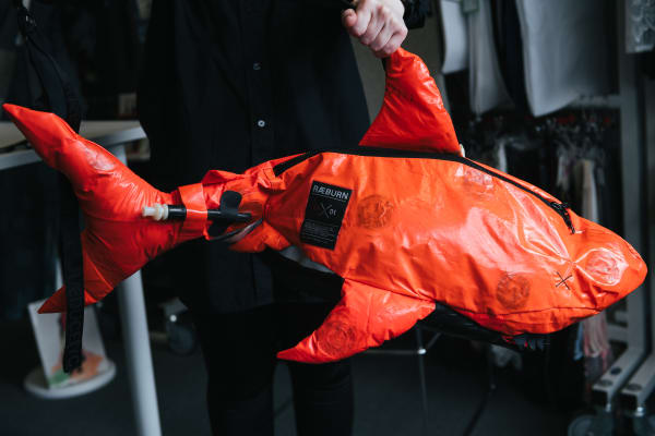 orange shark bag