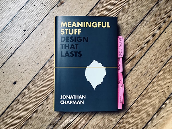 Photograph of book with title on front; Book Presentation: Meaningful Stuff: Design that Lasts
