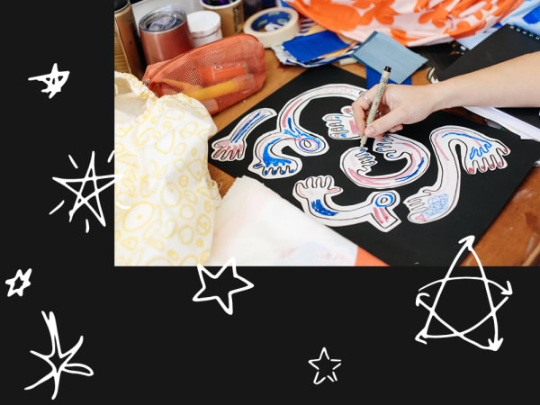 close up of person drawing