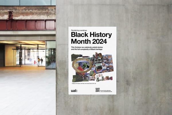 Poster with general Black History Month 2024 messaging and collaborative collage artwork