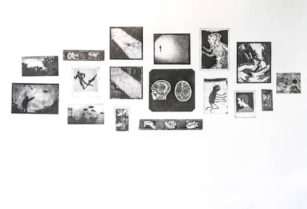 Collection of black and white illustrations