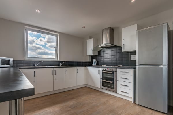 Kitchen with 2 fridge freezers, 2 sinks, 2 hobs, 2 ovens