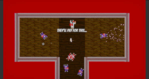 Screenshot of game showing cartoon player surrounded by dead characters.