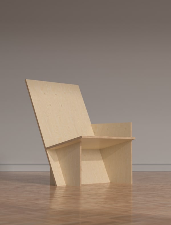 A plywood chair 