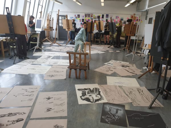 Photos from a life drawing workshop with BA (Hons) Fashion Imaging and Illustration students.