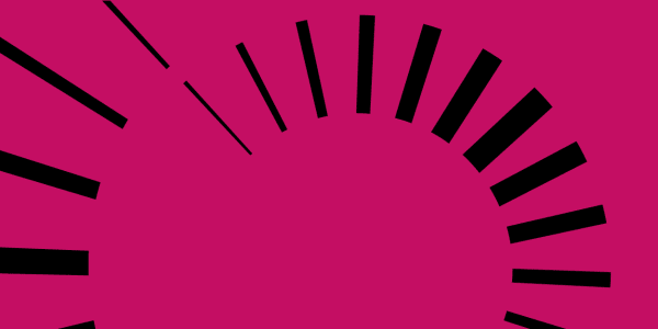 black radials on a deep pink background