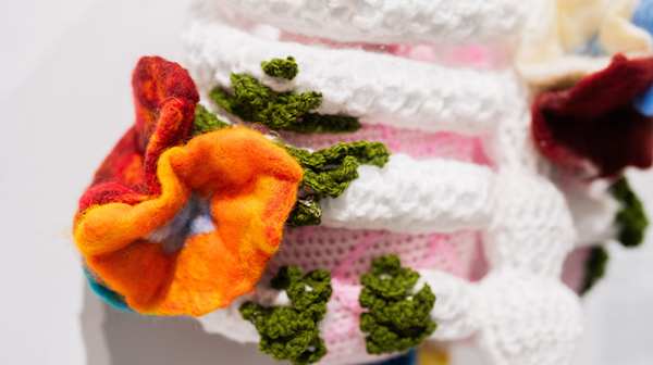 Zoom in shot of a fabric flower