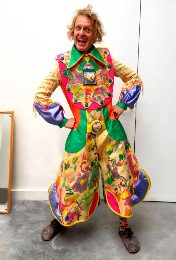 Project made for Grayson Perry’s alter-ego Claire. Merging together symbolic appliques, panel structure and bib shirts seen in American cowboy suits