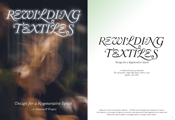 Front pages of the Rewilding Textiles publication