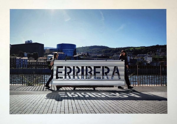 A photographic image of a sign reading 'Erribera'.