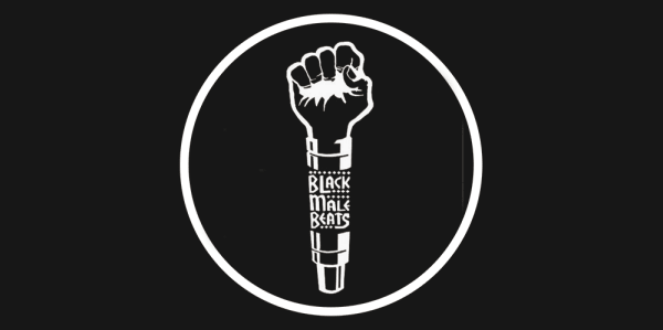 a fist raised up with Black Male Beats written on the arm