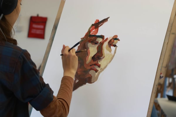 16-18 year old kids painting