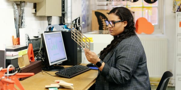 Woman sitting at a desk