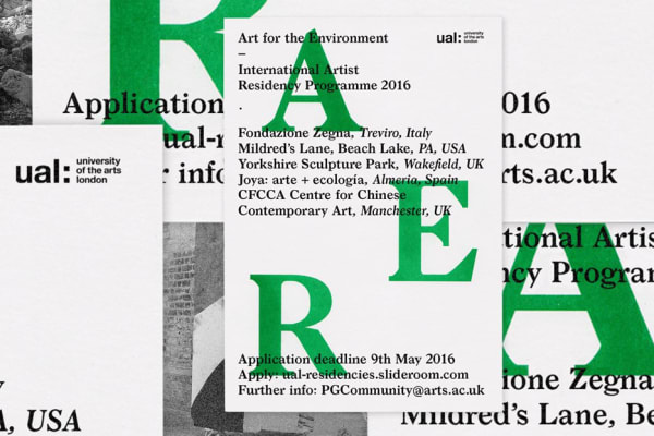 Brochure and design for the Centre for Sustainable Fashion’s initiative Art for the Environment International Artist Residency Programme.