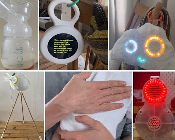 A composite of tiled images of different infant care designs and prototypes by Paulina Yurman and her team