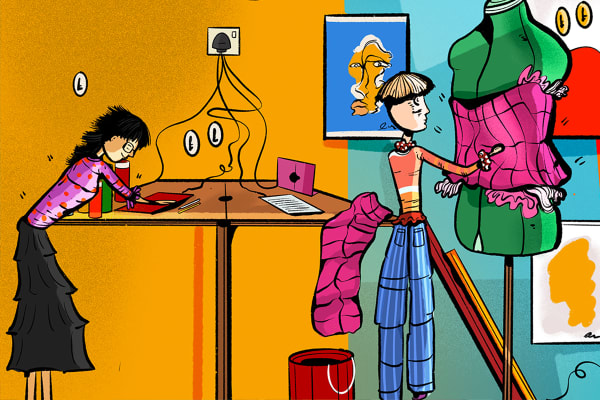 Illustration of a dressmaker