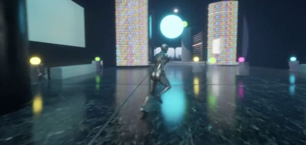 'Memory Orbs’ video still showing a digital orb in a memory deposit.