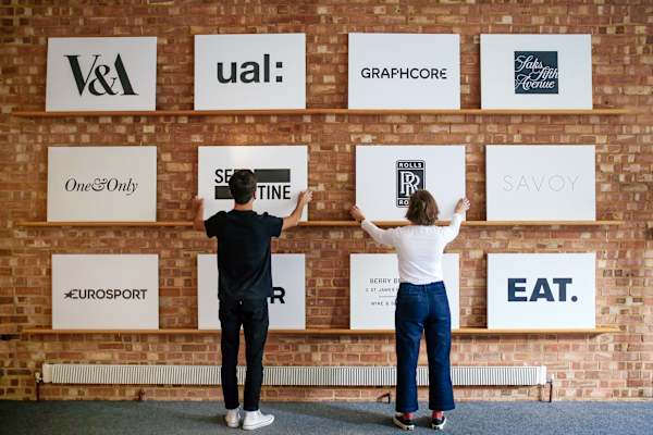 Miguel Desport and Marion Bisserier during their internship at Pentagram