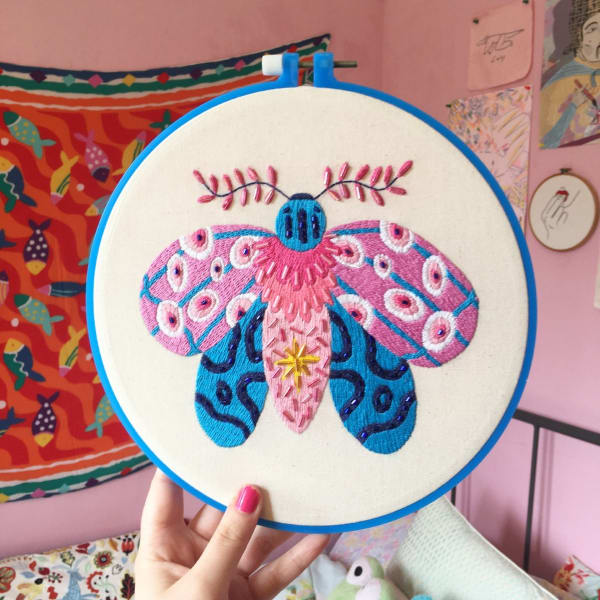 moth embroidery