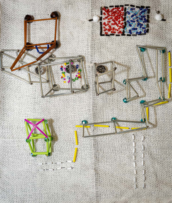 Close up of one of Keiu Vu's textile samples