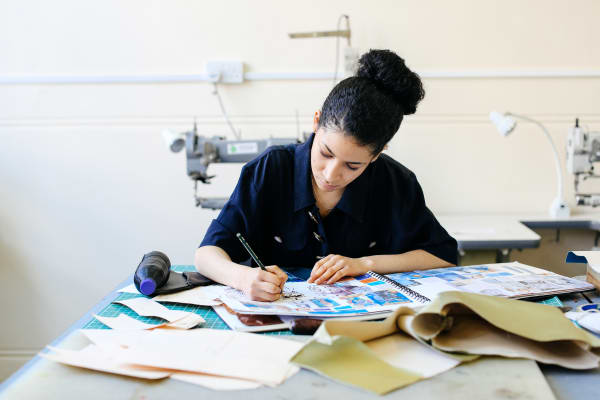 Student working in a studio. Image by UAL.